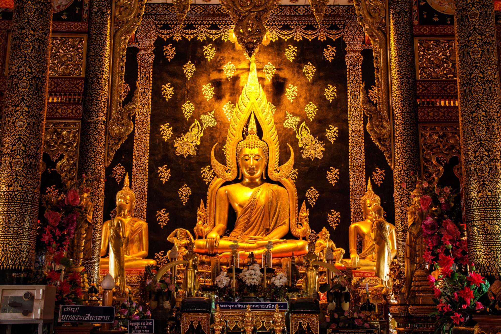 buddha altar in a buddhist temple