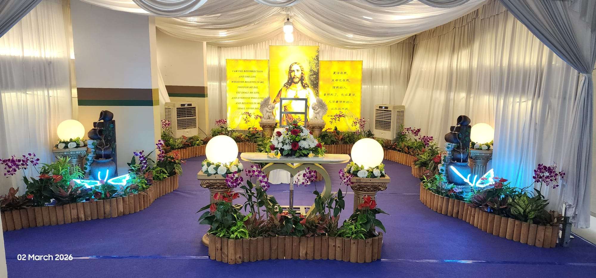 catholic funeral service in hdb void deck in singapore by a.lifegrad funeral service