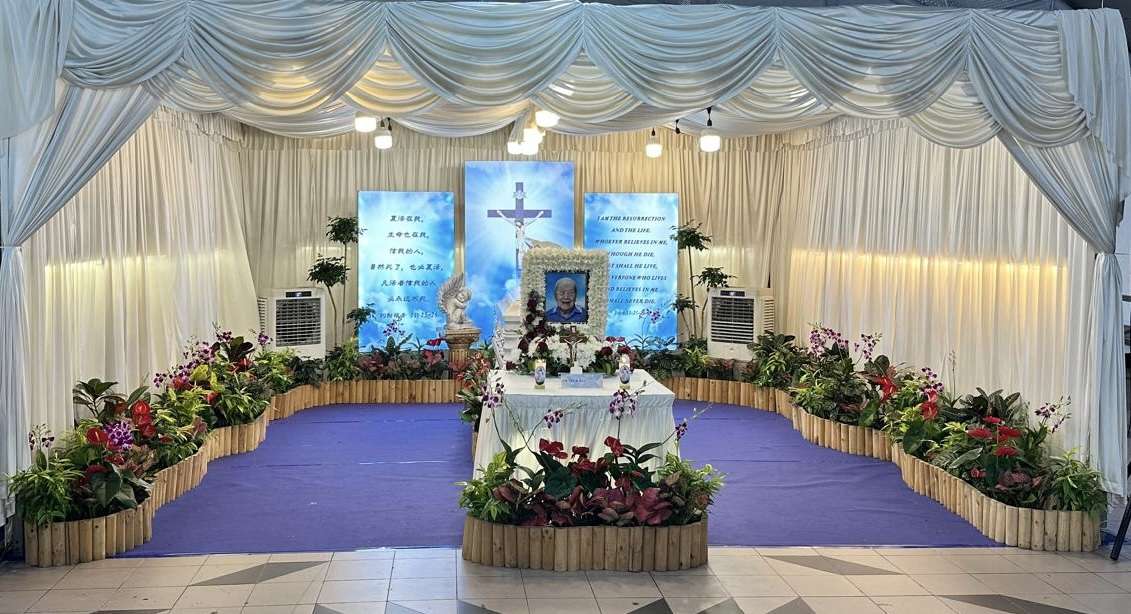 catholic funeral service in hdb void deck in singapore by a.lifegrad funeral service