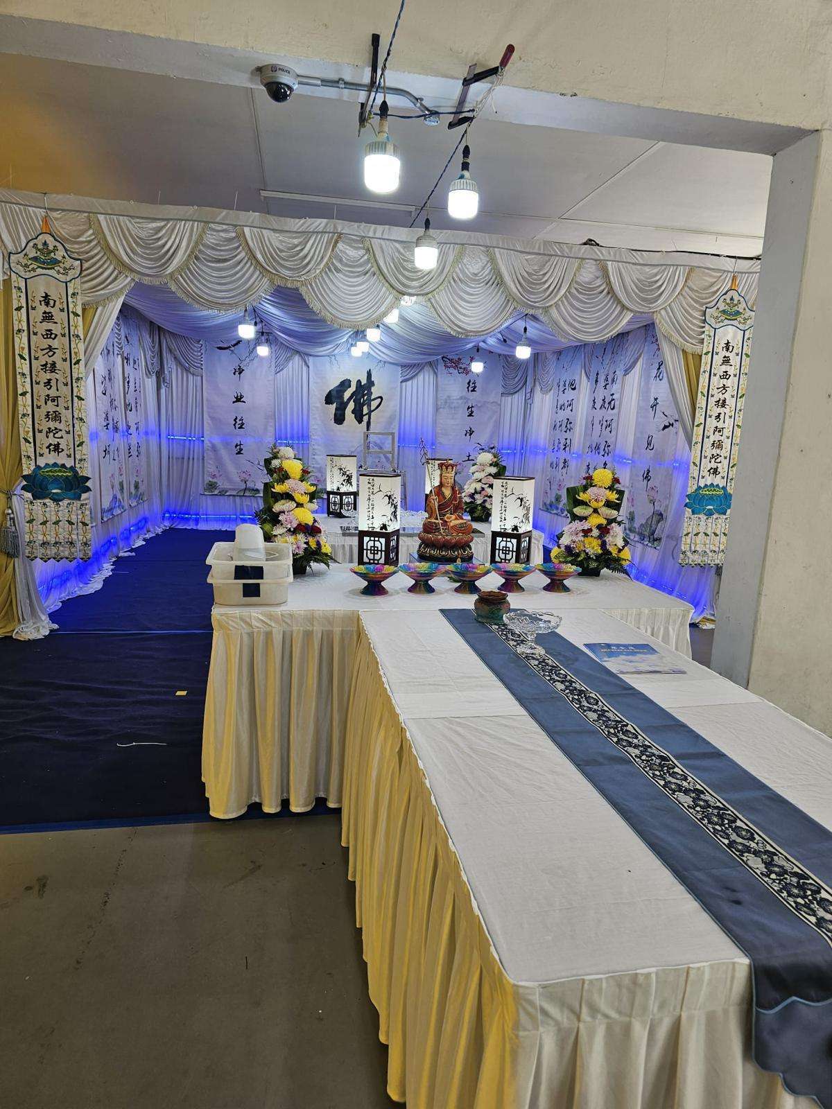 buddhist funeral service wake setup in HDB Void Deck by A.LifeGrad Funeral Services in Singapore